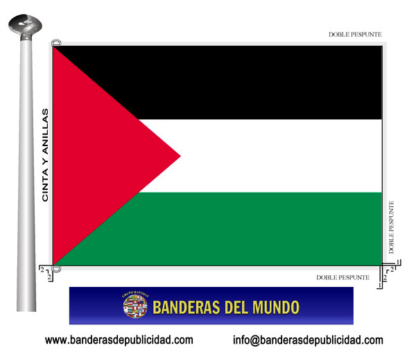 BANDERA PALESTINA - Banderas del Mundo, Banderas y Mástiles