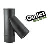 OUTLET: Te negro mate inox 45º 150 mm con tapón