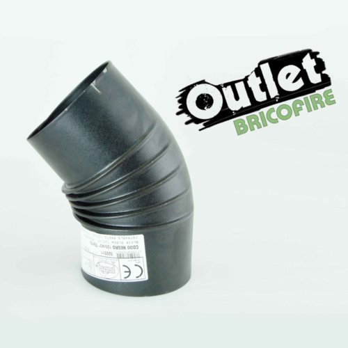 OUTLET: Codo 45 negro mate 120 mm