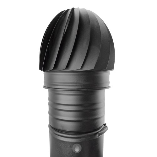 Sombrero aspirador giratorio tubo doble pared inox negro mate Practic