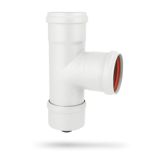 TE de 90º para Pellet 80 mm Blanco Mate