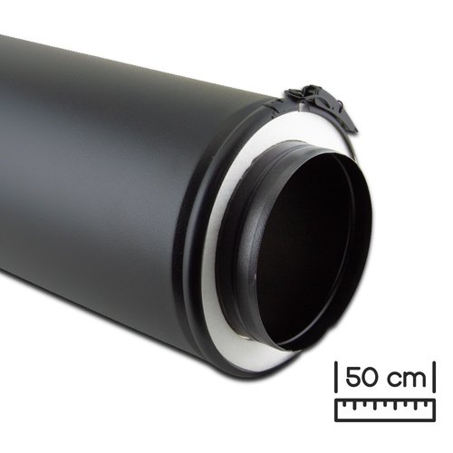 Tubo Doble Pared Inox-Negro 50 cm