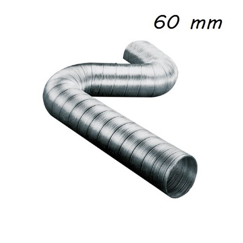 Tubo flexible Inox 60 mm para tomas de aire de estufas
