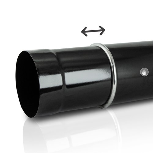Tubo vitrificado negro brillo extensible 500 a 800 mm