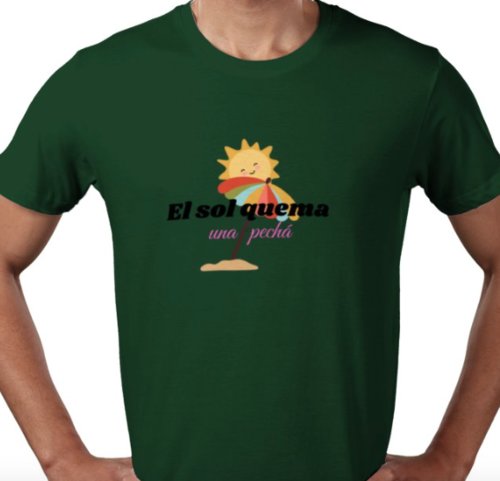 Camiseta unisex el sol quema... una pechá
