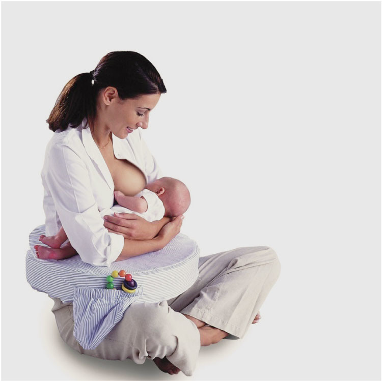 Cojín de lactancia para mamás y bebés - Modelo Estrellas gris