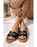 Sandalias Planas Hebilla Black 26