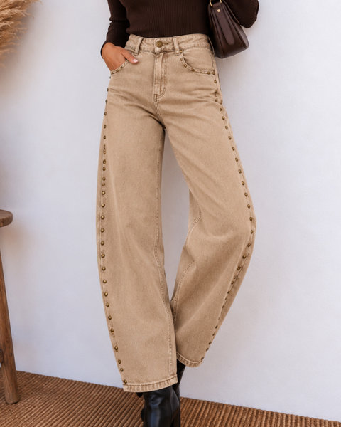 Jeans Denim Tachas Beige Jeans Denim Tachas Menttaacida_shop