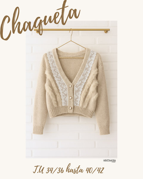 Chaqueta de punto bordada con pelito Menttaacida Shop