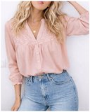Blusa Camisa Boho Bordada