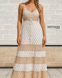 Vestido Bicolor Boho Beige