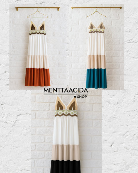 Vestido Tricolor colores Mentta Acida