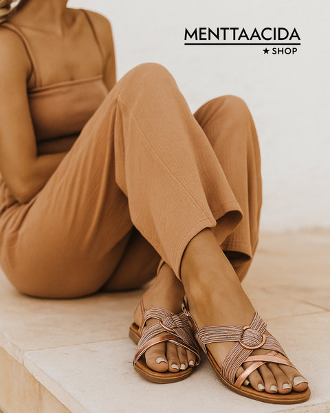 Sandalias planas Luna Bronce Sandalias planas Bronce Luna mentta Ácida shop