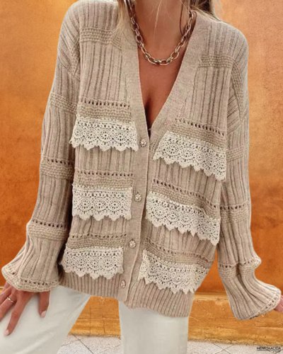 Chaqueta Puntilla Boho Color Beige
