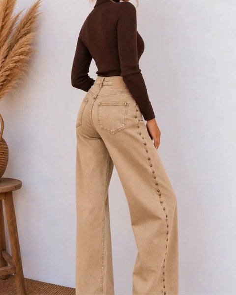Jeans Denim Tachas Beige Jeans Denim Tachas Menttaacida_shop