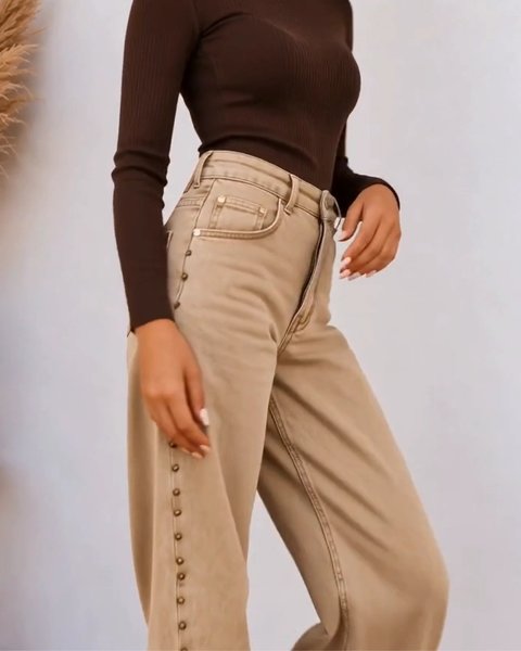 Jeans Denim Tachas Beige Jeans Denim Tachas Menttaacida_shop