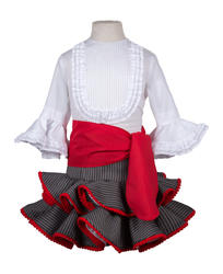 Falda flamenca y camisa campera para niña