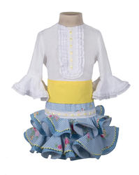 Falda flamenca y camisa para niña