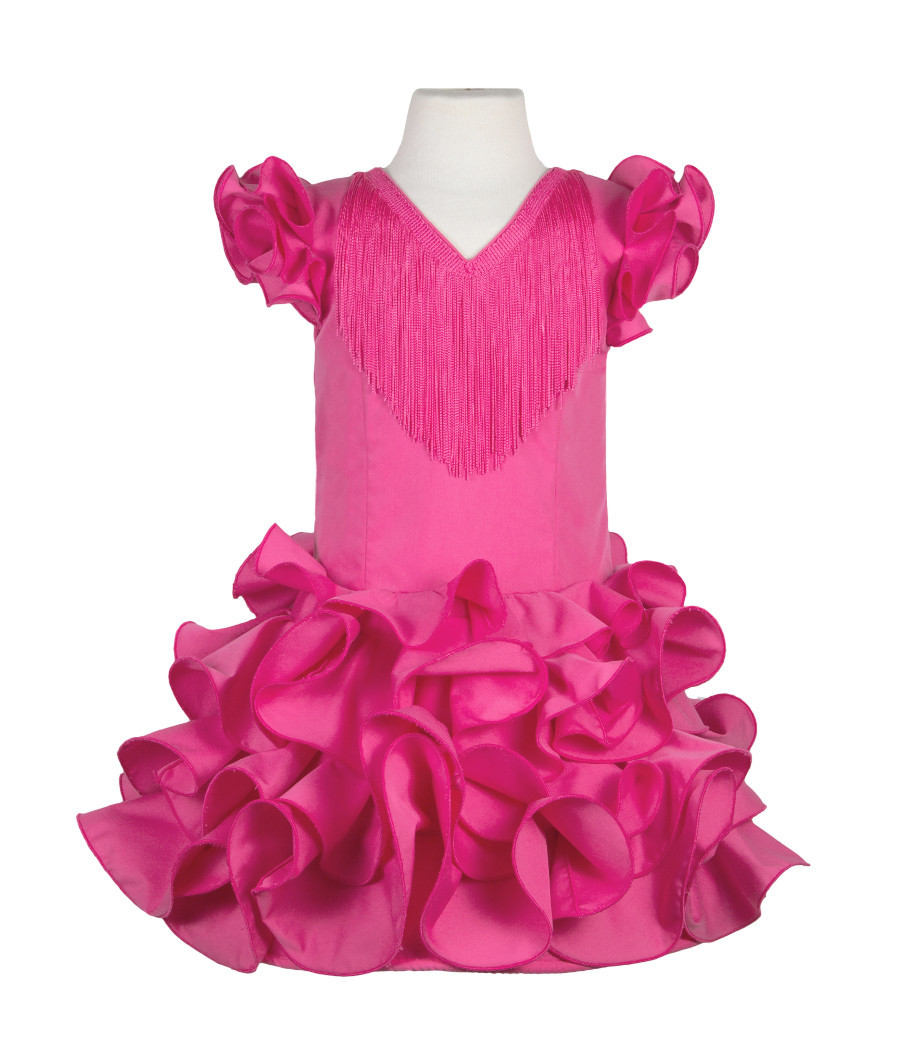 Traje de flamenca básico rosa fucsia -