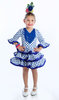 Traje de gitana flamenca para niña blanco lunar azul MiBebesito gtnn400 modelo
