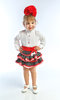 traje de campera para niña con fajín, blusa y falda rociera y fajín rojo MiBebesito. Manga corta