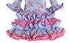 Traje de gitana flamenca para niña con flores rosa maquillaje en algodón MiBebesito