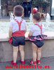 vestido de gitana para bebés de estilo campero con fajín rojo a juego MiBebesito