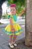 Traje de gitana para niña amarillo con adornos en verde agua niña modelo