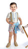 Traje de gitano para niño compuesto por camisa con chorreras, pantalón corto y fajín a juego gtnn410 MiBebesito modelo