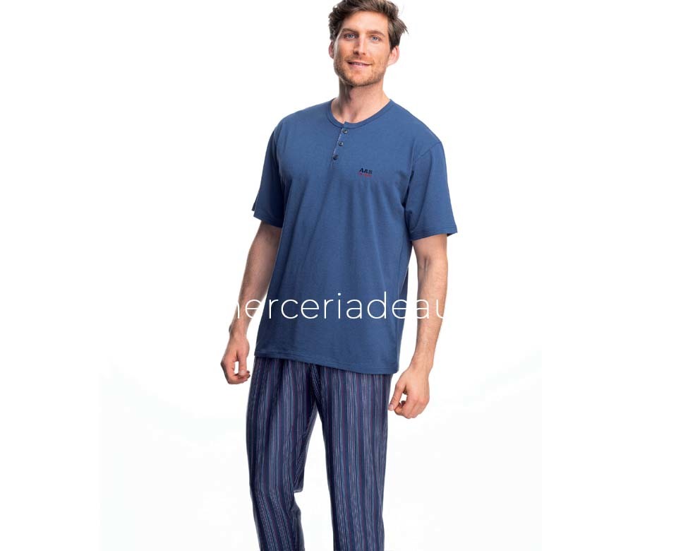 Pijama hombre largo manga corta de Asman - varios colores