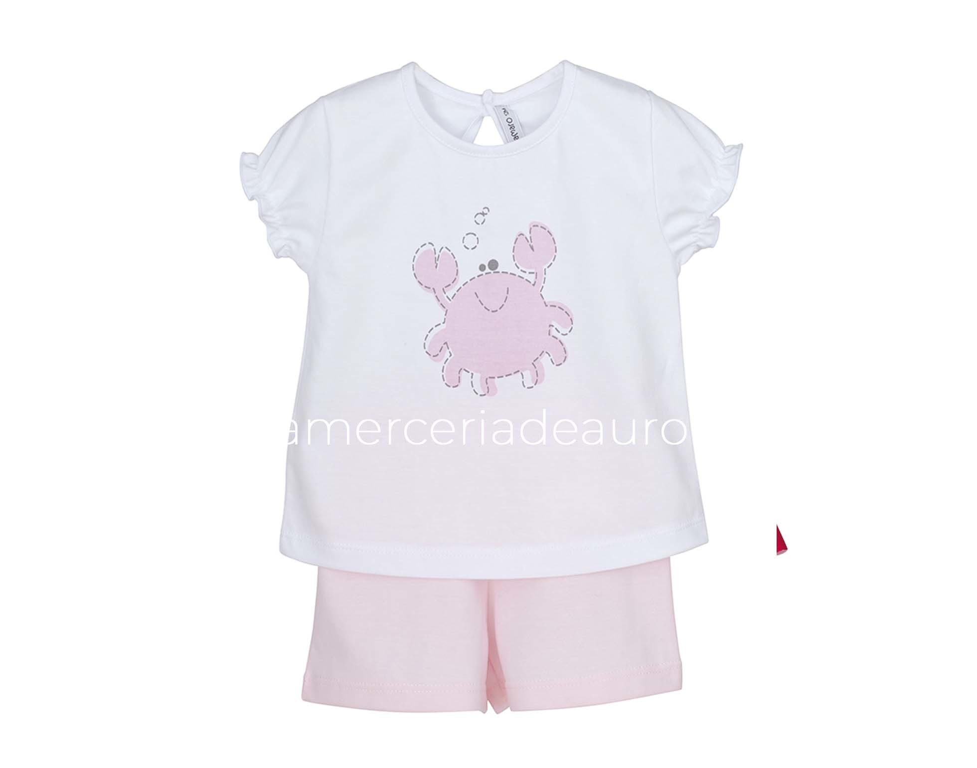 Pijama bebé corto rosa de Calamaro