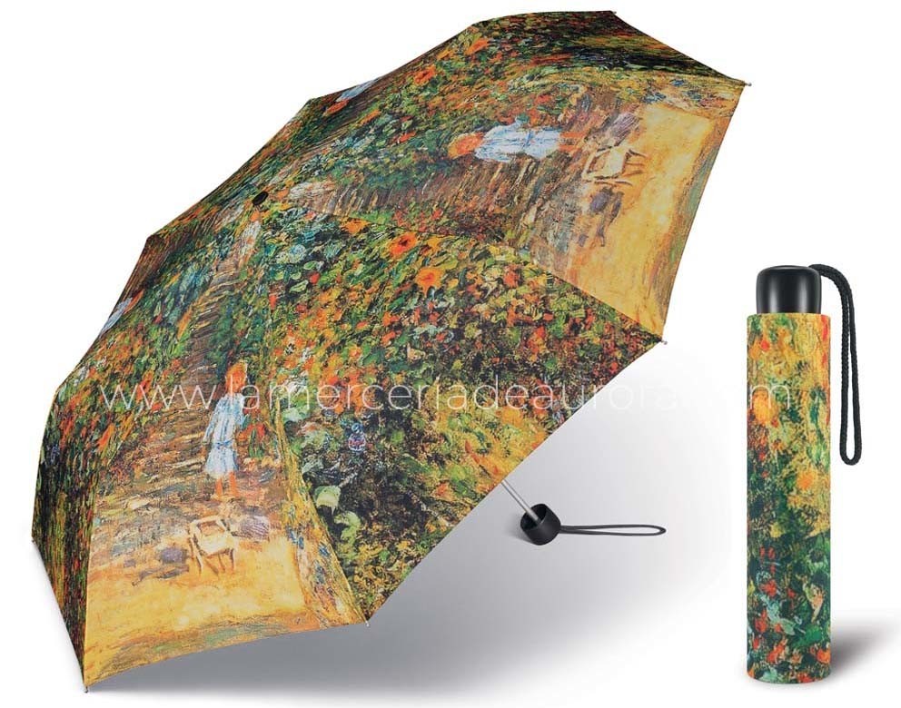 Persona Librería Serafín Paraguas plegable de mujer colección arte "El jardín de Bethehuil de Monet"