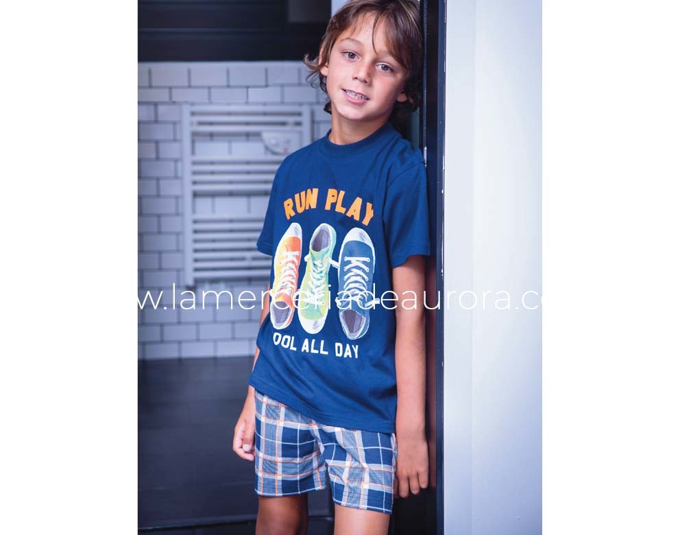 Pijama corto verano niño Run (4-12 años) de Muslher