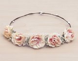 Corona rosas degradadas con paniculata de Siena - salm\u00f3n