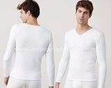 Camiseta interior manga larga cuello pico 70101 de Ysabel Mora - blanca
