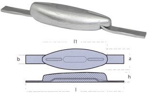 ANODO PEZ PLETINA DE ACERO INOX
