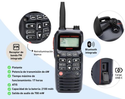 RADIO VHF PORTATIL STANDARD HORIZON HX320E