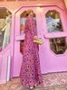 Vestido largo rosa manga japonesa Lola Casademunt