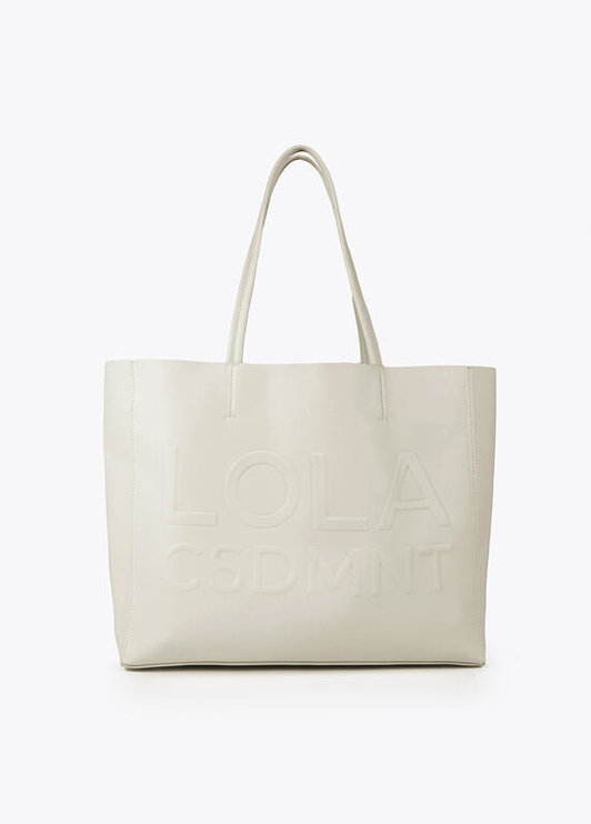 Bolso shopper con logo en relieve CRUDO Lola Casademunt