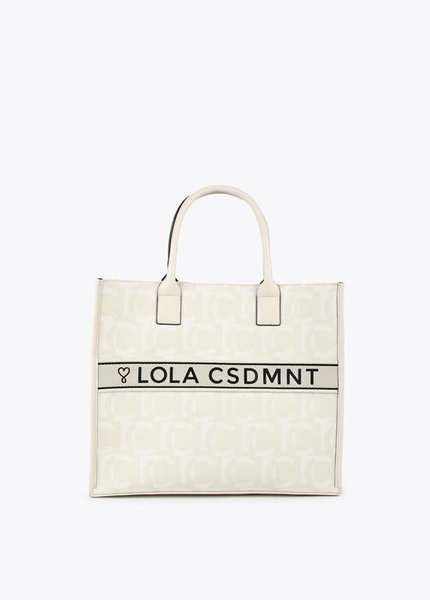 Shopper canvas monograma en crudo Lola Casademunt