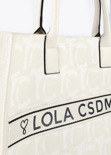 Shopper canvas monograma en crudo Lola Casademunt