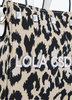 Bolso pequeño de loneta animal print con detalle de tachuelas en crudo Lola Casademunt