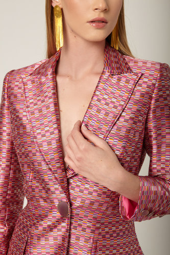 Blazer Jacquard Fuxia Masavi