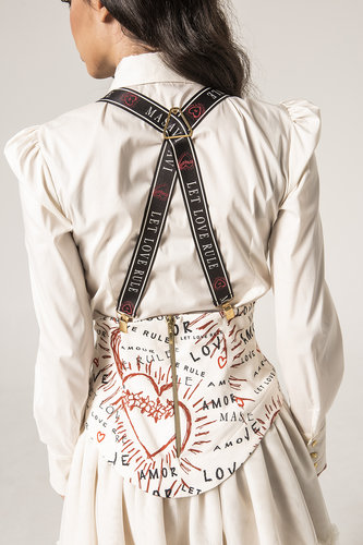 Falda tul corazones beige Masavi