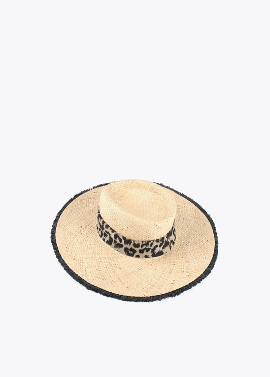 Sombrero ala ancha cinta leopardo Lola Casademunt
