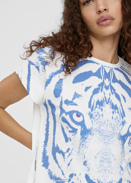 Camiseta cuello redondo tigre azul Lola Casademunt