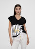 Camiseta pico more is more negro Lola Casademunt