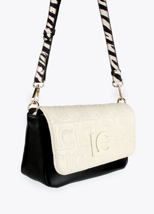 Bandolera bicolor con animal print Lola Casademunt negro
