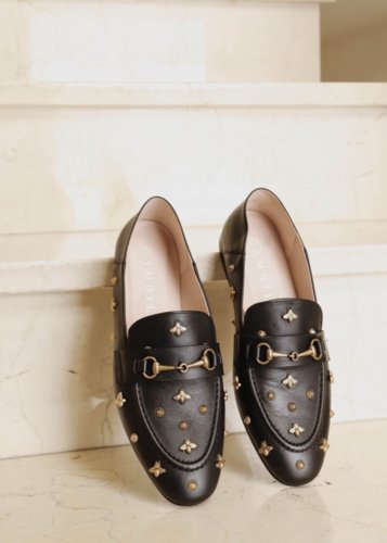 Slippers piel butterfly Black