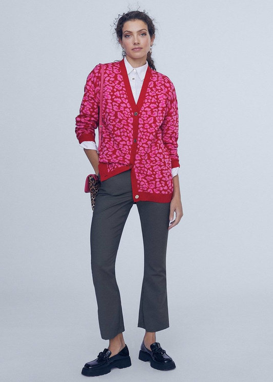 Cárdigan animal print fucsia Lola Casademunt